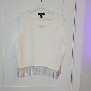 Forever 21 White Tank Top With Rhinestones Size 3X